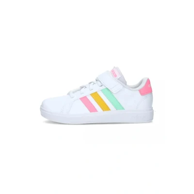 Abbildung von adidas Grand Court Elastic Lace and Top Strap Shoes Tennisschuhe, Cloud White/Pulse Mint/Beam Pink, 28 EU