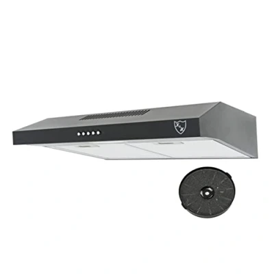 Abbildung von K&amp;H Dunstabzugshaube 60cm, Unterbauhaube, LED, 200 m3/h, Energieklasse C, Metall Fettfilter, UH01 60C B (Schwarz)
