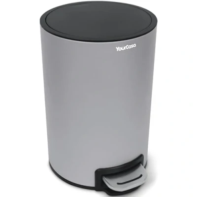 Abbildung von YourCasa Mülleimer YourCasa® Bad [5L] Elegantes Design Badezimmer Mülleimer, Fassungsvermögen 5L, Edelstahl Pulverbeschichtet