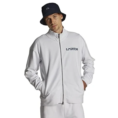 Abbildung von La Martina Herren Sweatshirt aus 100% Baumwolle mit Reißverschluss, Oversized Modell, Signalweiß, Man