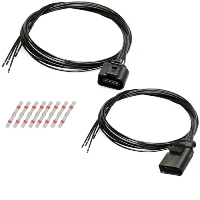 Abbildung von Stecker Set kompatibel zu VW Audi 1K0973804 / 1J0973704 Reparatursatz 4 pol Kabelsatz Stift/Buchse