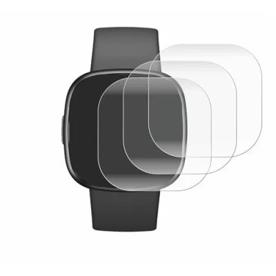 Abbildung von Savvies 4 Stück Full Screen Schutzfolie für Fitbit Sense 2 Cover Displayschutz Folie [3D Curved, Transparent, Anti Fingerabdruck]