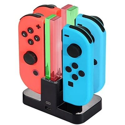 Abbildung von Ladestation für Nintendo Switch [4 in 1 Joy Con] Diyife Controller Ladegerät Typ C Kabel, mit LED Anzeige Intelligenter Schaltung