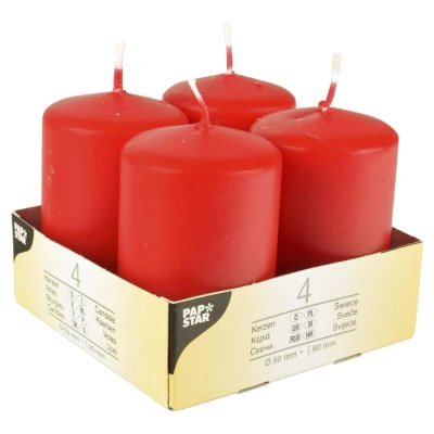 Abbildung von PAPSTAR Stumpenkerzen 8 cm rot