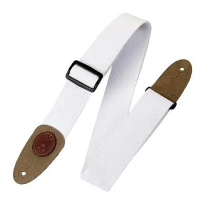 Abbildung von Levy&#039;s Gitarrengurt aus Baumwolle, 5,1 cm breit, weiß
