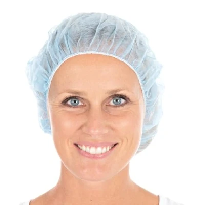Abbildung von HYGOSTAR Bettina Baretthaube, ø 53 cm, 1 Karton = 10 Packungen= 1000 Stück, blau