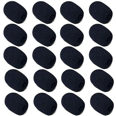 Abbildung von 20 Stück Schaumstoff Mikrofon, Mic Mikrofon Windschutz Abdeckung, Mini Headset Windschutzscheibe, für Unterricht, Bühnenperformance, treffen(0.8cm)