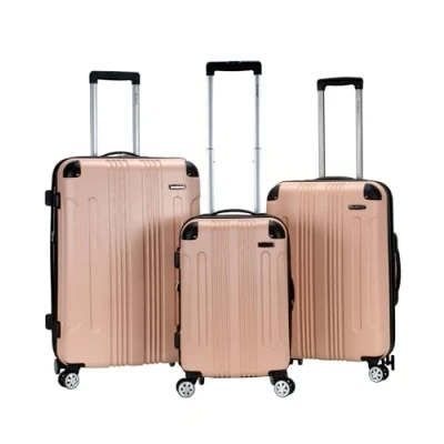Abbildung von Rockland London Hartschalen Trolley, champagnerfarben, 3 Piece Set (20/24/28), Koffer mit Drehrad