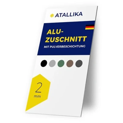 Abbildung von ATALLIKA Aluminium Platte beschichtet [Reinweiss, 600x500 mm] 2mm dickes Alublech mit einseitiger Pulver Beschichtung [wetterfest, Outdoor &amp; Indoor] präziser Blech Zuschnitt aus Deutschland