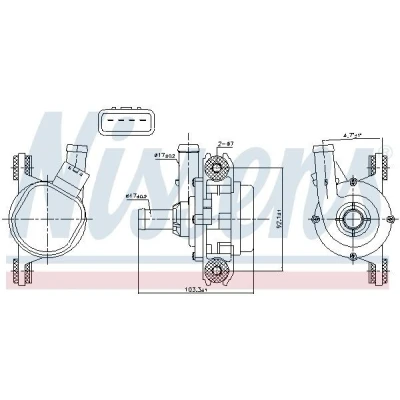 Abbildung von NISSENS 831385 Wasserpumpe Kunststoff elektrisch TOYOTA: Corolla XII Kombi, Auris Schrägheck, C HR, LEXUS: UX