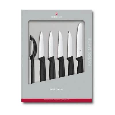 Abbildung von Victorinox Swiss Classic Gemüsemesser Set 6 teilig Schwarz