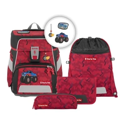 Abbildung von Step by Spaceset 5TLG Schulranzen Set für Kinder, Größe: One Size, Monster truck rocky