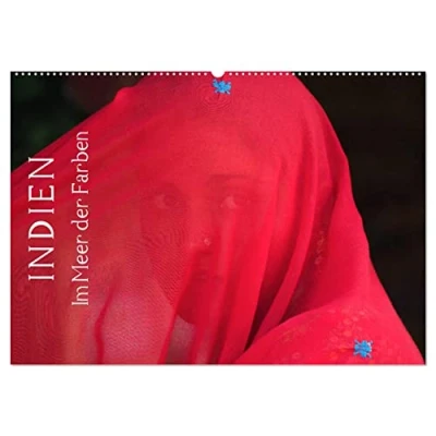 Abbildung von Indien im Meer der Farben (Wandkalender 2025 DIN A2 quer), CALVENDO Monatskalender