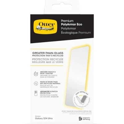 Abbildung von OtterBox Premium PolyArmour Eco Displayschutz für Samsung Galaxy S24 Ultra, Ultra starker Schutz vor Brüchen und Kratzern