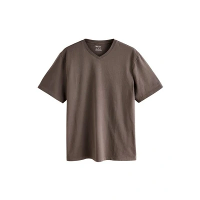 Abbildung von Next Vneck Tshirt basic, Herren, Größe: Small, Neutral brown