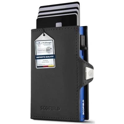 Abbildung von SF SCOFIELD Duality Classic Premium Slim Wallet Kartenetui 9 10 Karten Geldbeutel Herren Portemonnaie RFID Schutz Kreditkartenetui Smart Wallets for Men Geldbörse