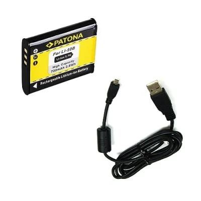 Abbildung von bg akku24 Akku und Ladekabel, Datenkabel, USB Kabel für Olympus VG 170, VH 520, VR 340, 350, 360, 370