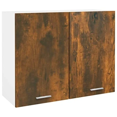 Abbildung von vidaXL Hängeschrank, Wandschrank für Küche, Küchenschrank mit viel Stauraum, Schwebeschrank Schrank Küchenmöbel, Räuchereiche Holzwerkstoff