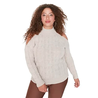 Abbildung von Trendyol Damen Tbbaw23an00016/Bej Sweatshirt, beige, 4X Large