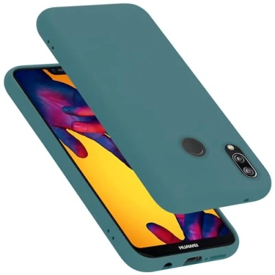 Abbildung von Cadorabo Hülle kompatibel mit Huawei P20 LITE 2018 / NOVA 3E Handyhülle für Case aus flüssigem Silikon stoßfeste dünne TPU Schutzhülle Liquid GRÜN