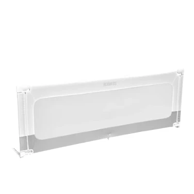 Abbildung von BEANBUDS® Bettgitter Rausfallschutz 180cm [1 Seite] Bettschutzgitter Lattenrost &amp; Boxspringbett Baby Gitterschutz Elternbett Kinderbett inkl. extra Gurt zur Befestigung Fallschutz Bett, Grau