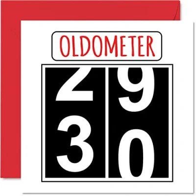 Abbildung von Stuff4 Lustige Karten zum 30. Geburtstag für Männer und Frauen Oldometer Glückwunschkarte Vater, Mutter, Sohn, Tochter, Bruder, Schwester, 145mm Grußkarten