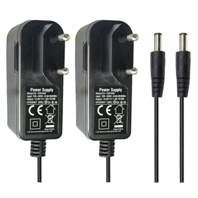Abbildung von Security 01 2er Pack AC zu DC 12V 1A Netzteil Adapter, Stecker 5,5mm x 2,1mm für CCTV Kamera LED String Licht