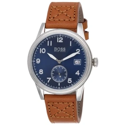 Abbildung von BOSS Analog Quarzuhr für Herren mit Beiges Lederarmband 1513668