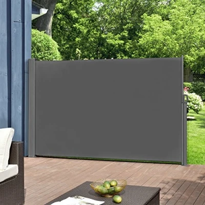 Abbildung von pro.tec Seitenmarkise 180 x 300 cm Anthrazit Sichtschutz Markise Sonnen &amp; Windschutz