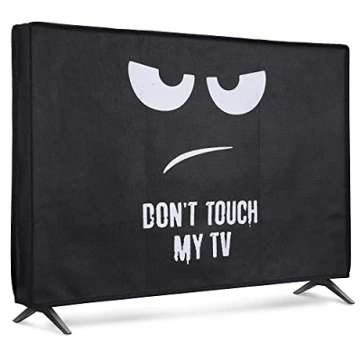 Abbildung von kwmobile 24&quot; TV Hülle Indoor Fernseher Bildschirmschutz Abdeckung Bildschirm Staubschutzhülle Don&#039;t Touch My Weiß Schwarz