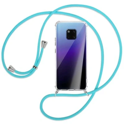 Abbildung von mtb more energy Handykette kompatibel mit Huawei Mate 20 Pro (6.39&#039;&#039;) türkis Smartphone Hülle zum Umhängen Anti Shock Full TPU Case