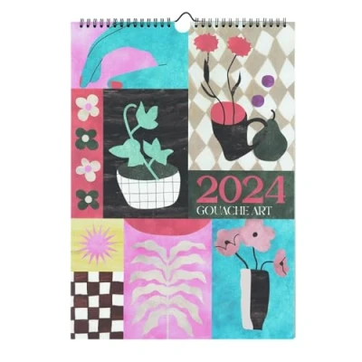 Abbildung von Kokonote Kalender 2024 Wandkalender Appointment Gouache Art Familienplaner 28 x 39,7 cm 12 Monate