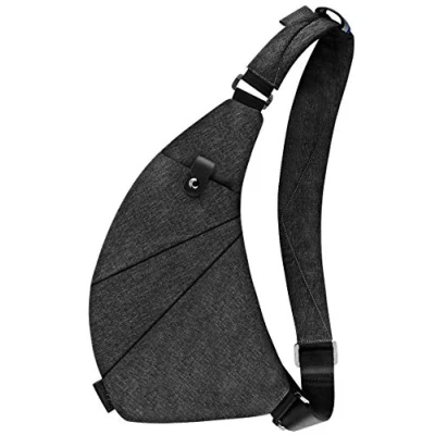 Abbildung von Sling Crossbody Brusttaschen Rucksack Schultertaschen Herrentaschen für Outdoor Sport Reisen Wandern, dunkelgrau