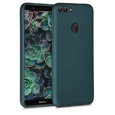 Abbildung von kwmobile Case kompatibel mit Huawei Enjoy 7S / P Smart (2017) Hülle Schutzhülle aus Silikon metallisch schimmernd Handyhülle Metallic Petrol