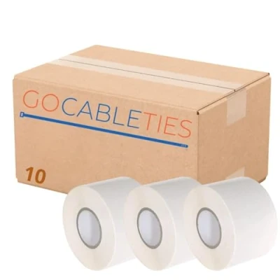 Abbildung von GOCABLETIES Isolierband Weiß 10 Rollen 50 mm x 33 m strapazierfähiges, selbstklebendes zum Schutz, Bündeln und Reparieren von Kabeln