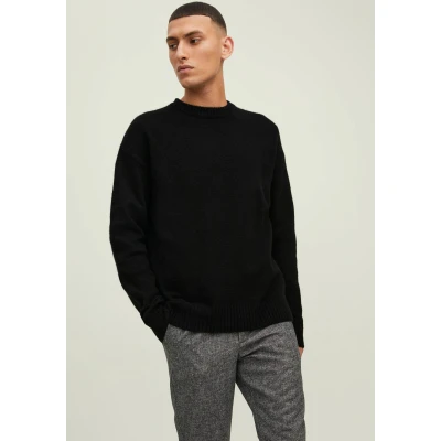 Abbildung von Jack &amp; Jones Jorollie CREW NECK Strickpullover, Herren, Größe: Medium, Schwarz