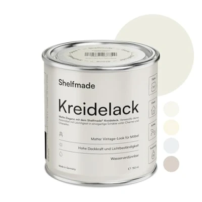 Abbildung von shelfmade Kreidefarbe grau Beigegrau Holzlack, Holzfarbe rosa DIY für Holz, shabby chic Farbe Möbel, Chalk Paint Möbel matter Look