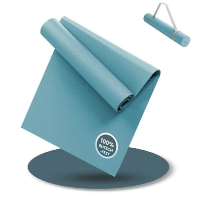 Abbildung von LILENO SPORTS Yoga Matte Türkis (180x60cm) Sport und Yogamatte extra rutschfest in 4 mm Dicke Gymnastikmatte Fitnessmatte für Workout Sportmatte Zuhause