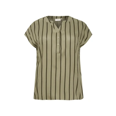 Abbildung von Kaffe Curve SIDA WING Bluse Vetiver forrest night stripe, Damen, Größe: 50, stripe