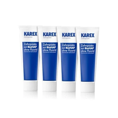 Abbildung von KAREX Zahnpasta 4 x 75 ml Für gesunde, weiße Zähne ohne Fluorid Schützt effektiv vor Karies &amp; Zahnfleischproblemen mit Hydroxylapatit