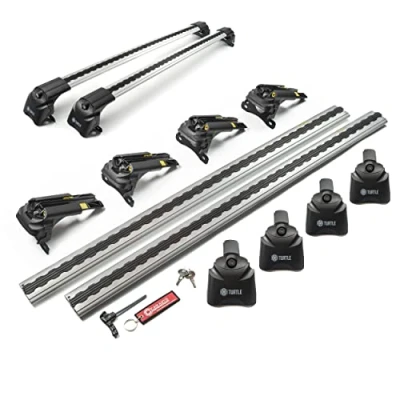 Abbildung von Turtle AIR2 Dachgepäckträger Dachträger Kompatibel mit Honda CR V 2012 2018; Dient der Montage von Dachboxen, oder Dachfahrradträger, Leiter Robuste Konstruktion aus Aluminium