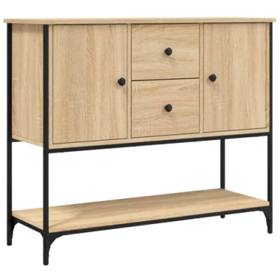 Abbildung von vidaXL Sideboard, Kommode mit viel Stauraum, Highboard Wohnzimmerschrank verstellbaren Beinen, Schrank Anrichte Beistellschrank, Sonoma Eiche Holzwerkstoff