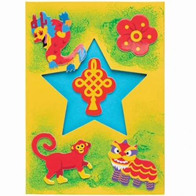Abbildung von Baker Ross Chinesisches Neujahr Moosgummi Sticker Pack of 200, Selbstklebende Schaumstoff für Kinder (FC227)