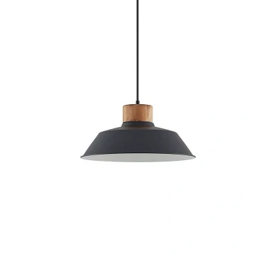 Abbildung von Lindby Hängeleuchte Nefeli, Ø 42 cm, schwarz, Holz, Metall