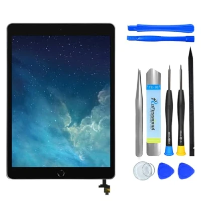 Abbildung von NB+ Touchscreen Digitizer für iPad Mini 1 2 Display 7,9 Zoll, 2012 2013(A1432 A1455 A1489 A1490 A1491) Generation, mit Home Button, Werkzeug Set, Vorab klebender(Schwarz)