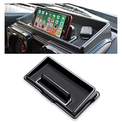 Abbildung von SHAOHAO Suzuki jimny zubehör Mittelkonsole Aufbewahrungsbox für JB64W JB74W 2018 2022 2023 2024 Organizer Tray Innenraumzubehör (Schwarz)