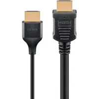 Abbildung von goobay Slim HDMI 2.1 Kabel mit Ethernet, 2 Meter, Ultra HD bis zu 8K/60Hz bei 48 Gbit/s, 3D &amp; HDR Unterstützung, HDCP 2.2, ARC, CEC, Knickschutz, 75299