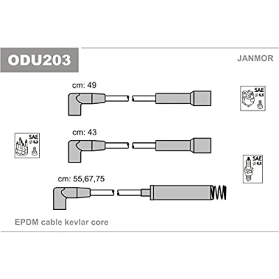 Abbildung von JANMOR ODU203 Zündkabelsatz OPEL: Astra F Caravan, CC, Kadett E CC