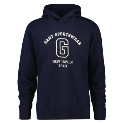 Abbildung von GANT Graphic Hoodie Kapuzenpullover, Herren, Größe: Large, Evening blue