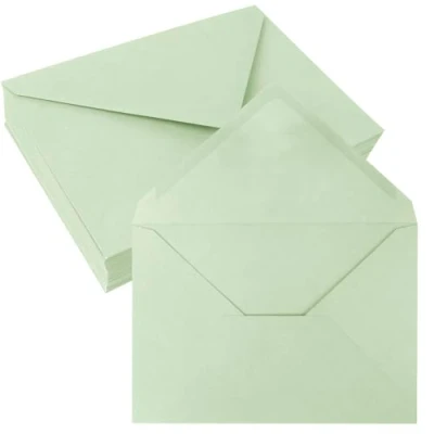 Abbildung von JAGERGREEN 50 Stück Briefumschläge B6 Grün, 137x193 mm 150 g/m² Umschläge Selbstklebend mit Nassklebung, Briefumschlag ohne Fenster, Kuvert für Grußkarten, Geburtstagskarten, Einladungen, Hochzeit
